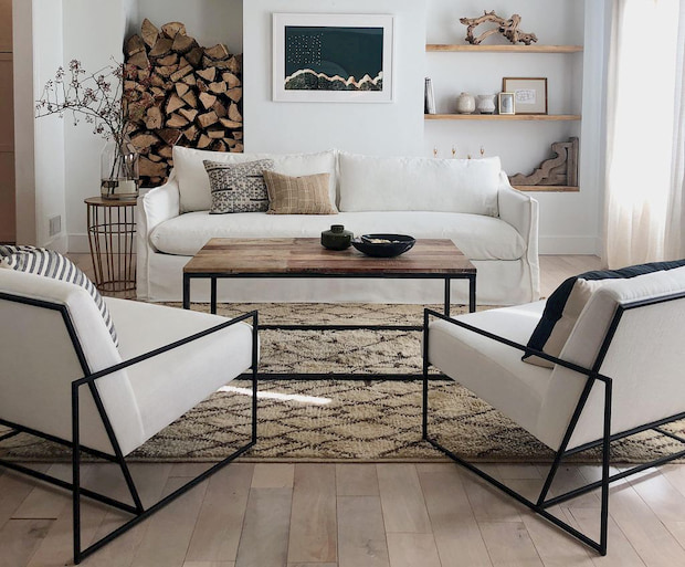 white sofa chair living room